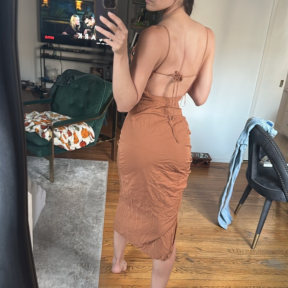 Elegant Brown Evening Dress